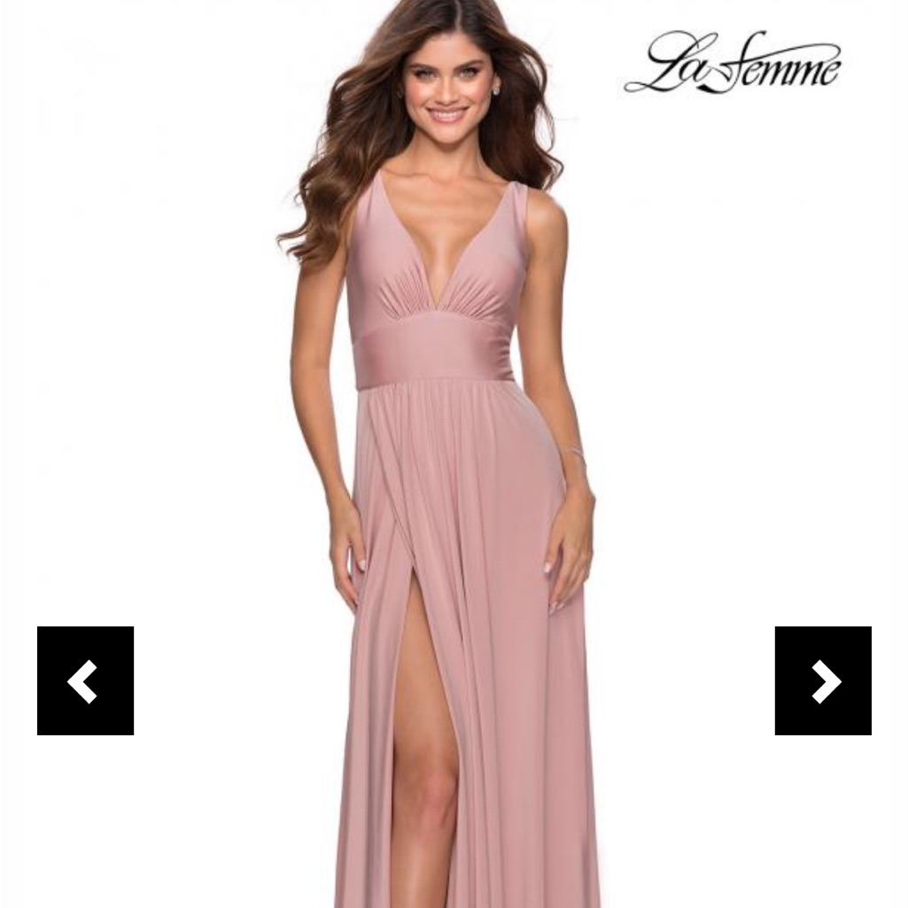 La Femme Mauve Ruched Maxi Gown With Plunge Neckline 10 New